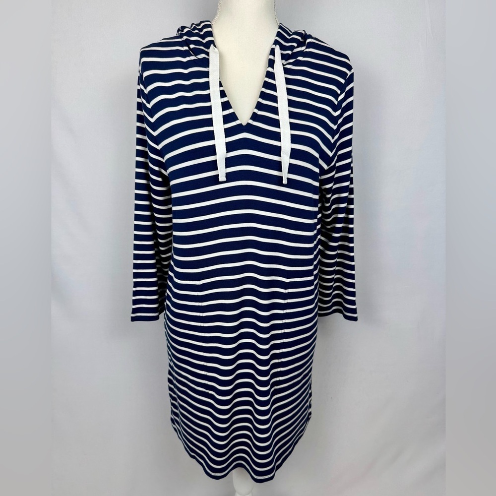Boden Imelda Navy and White Striped Hooded Dress - Picture 4 of 8